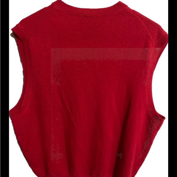 Jos A Bank Executive Collection V Neck Golf Sweater Red 100% Cashmere XL - Picture 3 of 5